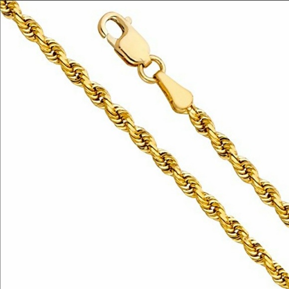 14k yellow gold rope chain 18, 20 inches 2.5mm - Picture 2 of 8